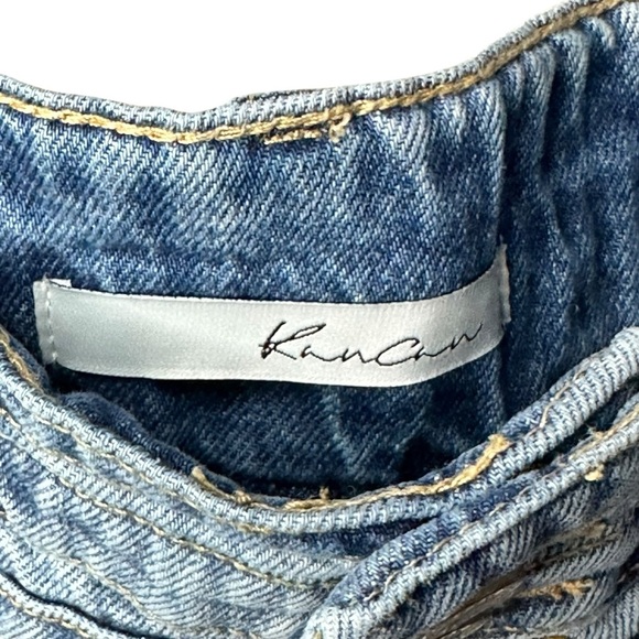 Kancan Women's Blue Jeans Raw Hem Distressed Shorts Size 29 - Picture 11 of 13